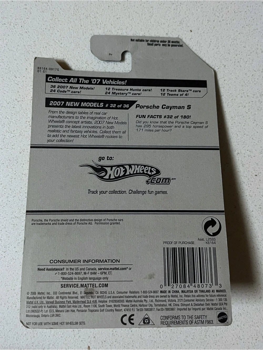 Hot Wheels Porsche Cayman S 2007 New Models Metal Flake Silver NIB